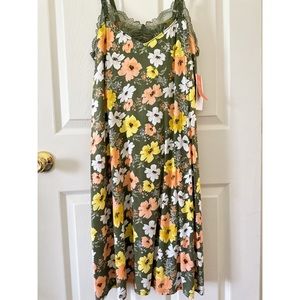 Gilligan & O’Malley Green and Peach Maternity Nightgown SOFT!!